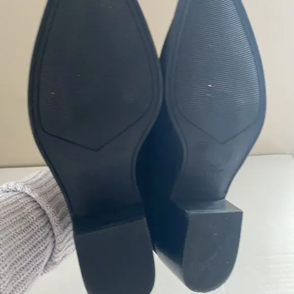 Crown Vintage Tolana Black Suede Animal Print Ankle Booties Size 8 - Picture 9 of 10